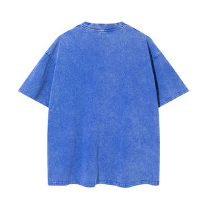 T-shirt 260 GSM in cotone 100% di alta qualità da uomo a spalla oversize a ritiro Zero stile Acid Washed in stile Vintage - Product Image 6