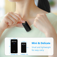 Microphone Lavalier Sans Fil Double Canal BOYA WMic5 pour Enregistrement sur iPhone, Appareil Photo, Vlog et Diffusion en Direct (Compatible Shure)