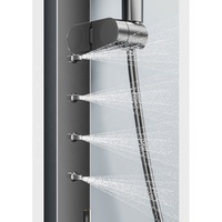 Système de douche thermostatique intelligent de luxe moderne 2026, ensemble de douche en laiton avec jets de massage lombaire, pluie LED, changement de couleur, fixation murale souple