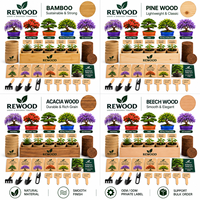 Kit Pohon Bonsai DIY Kerajinan Berkebun Dalam Ruangan untuk Kit Pemula Lengkap 22-Potong dengan 5 Varietas Benih Bonsai Jepang