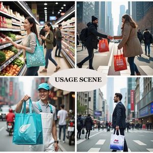 Sacs fourre-tout réutilisables personnalisés de haute qualité en non-tissé pour le commerce de détail, sacs d'épicerie multicolores réutilisables pour les activités promotionnelles - Product Image 5