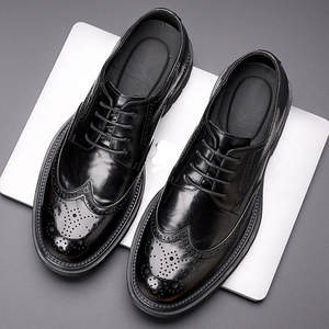 Chaussures Richelieu en Cuir pour Hommes – Style Britannique Premium pour Affaires, Semelle Épaisse, Cuir Pleine Fleur - Product Image 3