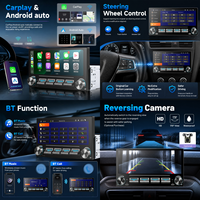 Autoradio Podofo 1 Din 6,86 pouces avec écran tactile IPS, Carplay/Android Auto sans fil, FM, touches piano, lecteur MP5, assistance client 24h/24 et 7j/7