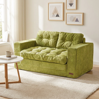 Canapé modulaire convertible moderne deux places confortable et extensible, pouf avec rembourrage en mousse compressée sous vide pour salon et hôtel