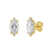 Boucles d'oreilles clous en moissanite trèfle de qualité supérieure, personnalisables avec logo, pour femmes, bijoux de marque pour mariage, vente en gros en petites séries
