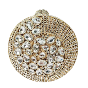 लक्जरी महिलाओं की शाम की बैग क्रिस्टल खोपड़ी खोपड़ी खोल बुरी आंख वाली दिल की गेंद को विशेष के लिए फूल के आकार का क्लच पर्स - Product Image 2