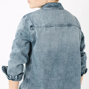 Veste en jean rétro pour hommes, chemise d'hiver épaisse à vieux trou avec bouton décontracté - Product Image 5