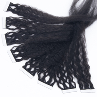 K.SWIGS 2024 Extension di Capelli Umani Remy con Nastro Adesivo, Onde Naturali, Onde Profonde, Jerry Curl, Italian Curl, Texture Liscia e Setosa