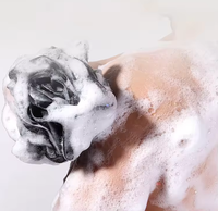 Super doux exfoliant de haute qualité 50g Double couleur maille en vrac bain moussant épurateur boule dos mousse salle de bain douche bouffée