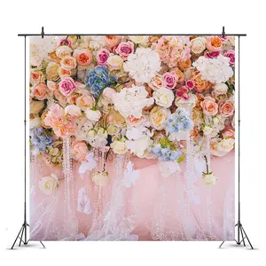 Nicro 5*3英尺花卉主题毕业摄影道具展台墙壁婚礼用品背景装饰舞台背景