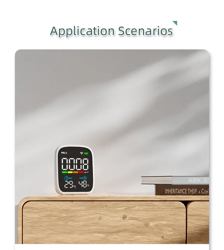 Detector de gás pm2.5 portátil, wi-fi, pm2.5 medidor, dispositivo de verificação pm2.5 para detecção de poluição do ar para inglaterra