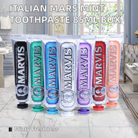 Dentifrice italien Mars menthe blanche 85ml boîte originale de célébrité Internet avec 6 pièces joint en plastique à usage domestique ingrédient chimique