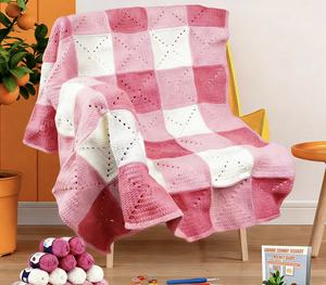 Kit de crochet personnalisé en coton laitier pour couverture DIY, artisanat tissé, tricot fait main, motif dessin animé, décoration douce pour la maison - Product Image 3