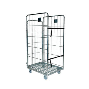 Chariot logistique pliable en métal galvanisé de stockage de livraison express d'entrepôt de supermarché au détail - Product Image 2