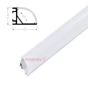 Factory price wholesale 90 degree led aluminum corner profile 45 luminescent for led strip light to decorative the living room
