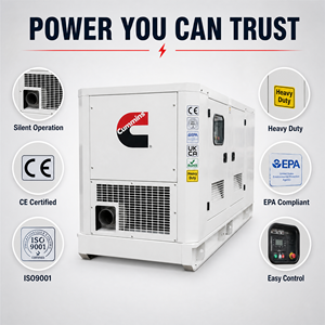 เครื่องกำเนิดไฟฟ้าดีเซลแบบลดเสียงรบกวนสำหรับงานหนัก 35KVA 150KVA  ประหยัดน้ำมัน - Product Image 3