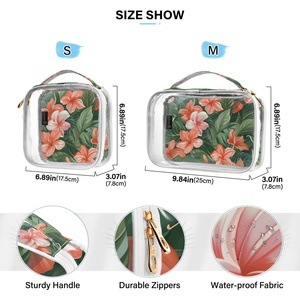 Hawaiian Custom Flower Women 2-pack Transparent Clear PVC Mini Cosmetic Bag <b>Make</b> <b>up</b> Organizer <b>Pouches</b> Travel Toiletry Bags - Product Image 4