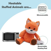 Coussin chauffant en peluche de renard en coton PP lesté en gros, jouet en peluche en plastique anti-anxiété, unisexe, Noël
