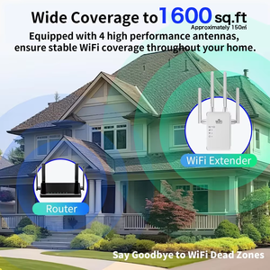 Bộ mở rộng phạm vi <span class=keywords><strong>Wifi</strong></span> băng tần kép 2.4 GHz 5G với cổng Ethernet, bộ tăng cường <span class=keywords><strong>Wifi</strong></span> 1.2 Gbps và bộ khuếch đại tín hiệu cho Internet không dây - Product Image 3