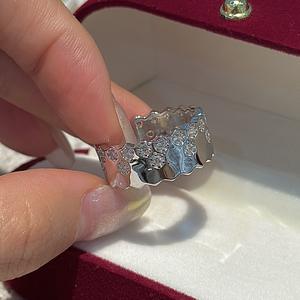 Anillo de Plata de Ley S925 con Circonita, Diseño de Nicho, Simple y Moderno, Vintage, Geométrico, Abierto, Chapado en Oro Rosa - Product Image 1