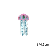 Appliques brodées 3D Gillian faites à la main en PVC avec strass et paillettes, motifs animaux marins (étoile de mer, tortue marine, dauphin) pour chapeaux