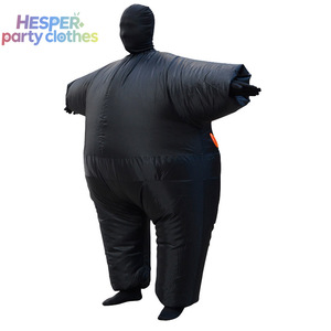 Costumes de fête d'Halloween HESPER pour adultes unisexes, Stifler Ninja Sumo Wrestler, masque gonflable, cape blanche à capuche - Product Image 1