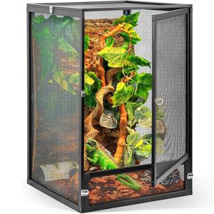 Umwelt freundliche Regenwald-Reptilien tanks Atmungsaktives Metall-Terrarium Aluminium-Sieb käfig Massivmuster-Kunststoffschalen-Paletten typ - Product Image 1