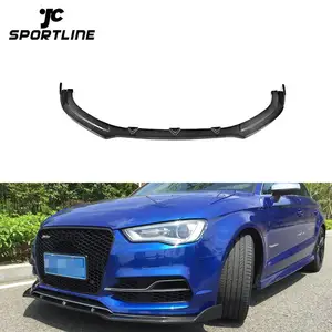 UN Style En Fiber De Carbone S3 Aileron Avant Pour Audi A3 S3 4D Berline 14UP