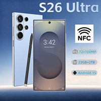 Téléphone portable S26 Ultra 5G, écran HD de 6,9 pouces, 22 Go + 2 To de stockage, batterie de 8000 mAh, NFC, déverrouillage facial, double SIM, smartphone Android