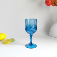 Vente en gros de gobelets à boisson en plastique vintage de couleur bleue, gobelet à eau vert, verre à vin en plastique pour mariage