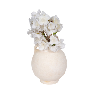 Vaso rotondo a forma di bulbo con manico, in terracotta, per decorazioni per la casa, stile contemporaneo. - Product Image 2