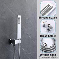 Nouvelle conception, vente chaude : Ensembles de douche muraux à affichage numérique, mitigeur simple, finition chromée, pour salle de bain, avec robinet encastré