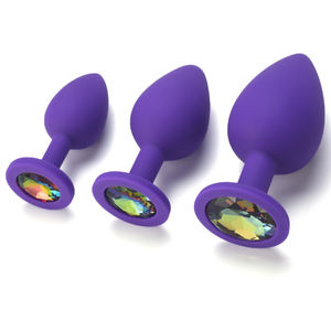 Delove Anal Plug kristal takı vajina çift silikon çelik popo Anal Plug Set başına 3 boyutları seks oyuncakları kadınlar için - Product Image 3