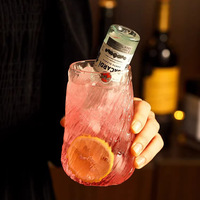 Personnalisé Chic Twist Rond Clair Glace Café Jus Thé Matcha Tasse D'eau De Luxe 380ml 400ml Tequila Cocktail Whisky Gin Verre À Vin