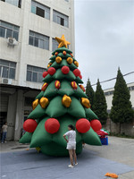 Árbol de Navidad Inflable Gigante para Exteriores con Adorno Navideño de Bola Brillante