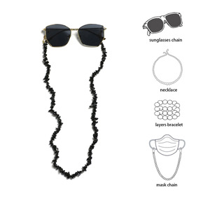 Moda nueva moda piedras preciosas naturales hechas a mano gafas de sol cadenas mujeres gafas cordón soporte Correa cuerda <span class=keywords><strong>para</strong></span> enmascarar cadena - Product Image 3
