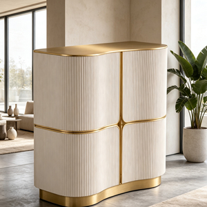 Cómoda Retro Roja Brillante con Forma de Burbuja, Acabado Brillante, Cuatro Patas, Mueble de Almacenamiento para Apartamentos Residenciales de Alta Gama - Product Image 3