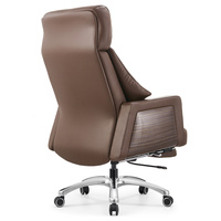 Fauteuil de bureau ergonomique moderne en cuir véritable FoShan, pivotant, inclinable électriquement, avec massage et chauffage, pour cadres