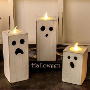 Custom Classic Wooden <b>Candlestick</b> Base Halloween Party Decoration Table Scented Tea <b>Lamp</b> Craft Ornament - Product Image 3