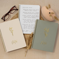 Cahier de notes à spirale personnalisé, mignon, collège, 8x6, avec grandes poches et pages lignées, pour travail organisé ou à l'école