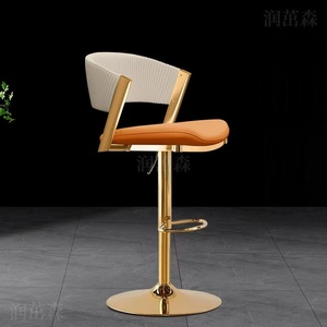 Luxury bar <b>stool</b>, minimalist modern height-adjustable metal seat, exquisitely painted high bar - Product Image 3