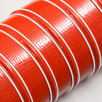 Tuyau de ventilation flexible en tissu de fibre de verre et silicone, résistant à la chaleur 600°C, avec spirale en fil d'acier et double loquet à came