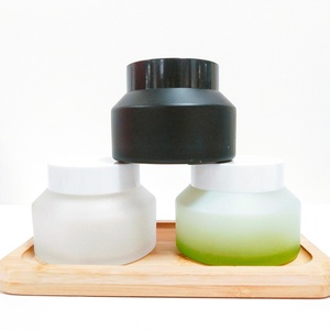 Luxury 15g 30g 50g 100g Cosmetics Face Cream <b>Empty</b> Pink Matte Slant Shoulder Glass Cosmetic <b>Jars</b> with Plastic Cap - Product Image 4