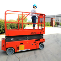 Plateforme élévatrice à ciseaux électrique autopropulsée en acier haute résistance, hauteur maximale 14,2 m, pour la logistique d'entrepôt et la construction