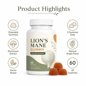 OEM Brain Support Lions Mane Mushroom Extract Gummies Lion's Mane Gummy <span class=keywords><strong>para</strong></span> el <span class=keywords><strong>sistema</strong></span> digestivo y la inmunidad - Product Image 6