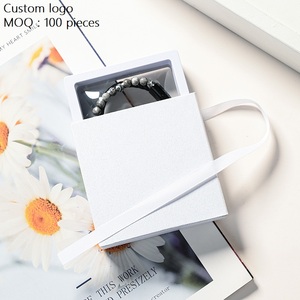 In stock custom decoration paper rectangle gift box small mini pe film suspension packaging jewelry paper travel box