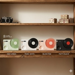 Lecteur <span class=keywords><strong>de</strong></span> disques vinyles rétro TimeBeat LK09 <span class=keywords><strong>pour</strong></span> haut-parleur V5.3 HiFi sans fil, commande vocale, carte TF, entrée AUX, son naturel, sommeil - Product Image 2