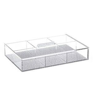 صينية طعام أكريليك ذهبية لامعة مخصصة بـ 6 أقسام مع غطاء، طبق حلوى فضي من اللوسيت للأدوات اليهودية - Product Image 2