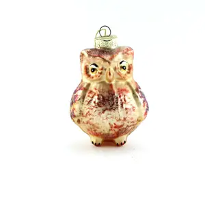 2023 ornamenti di natale nuova decorazione appesa figurine di uccelli in miniatura in vetro soffiato a mano natale Wise Owl Art Animal