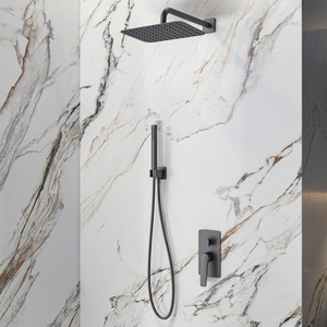 Kamalu KAM-L pistola in metallo con finitura a parete Set da bagno include soffione doccia e doccetta con Mixer deviatore - Product Image 1